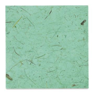 Open in modal - Black Ink Thai Banana Paper - Swatch of Robin's Egg Blue paper to show color and texture

