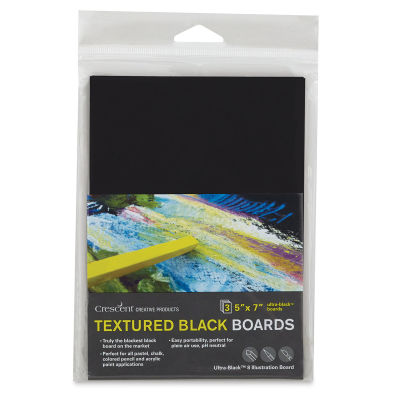 Crescent Textured Black Art Boards - Pkg of 3, 5" x 7"