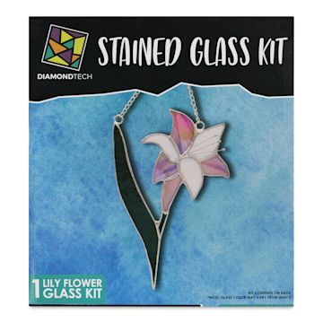 Open in modal - Diamond Tech Stained Glass Kit - Lily Flower - front of packaging