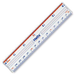 Helix Shatterproof Plastic Ruler - Top view of 6" Ruler shown at angle