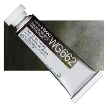Open in modal - Holbein Artists' Watercolor - Hazy Moon Yellow, 15 ml tube and swatch