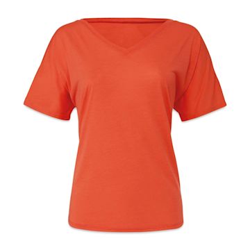 Open in modal - Bella + Canvas Slouchy V-neck T-shirt - Coral, Large