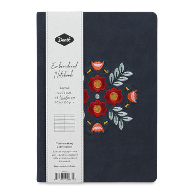 Denik Embroidered Notebook - Evelynn Blue