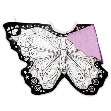Great Pretenders Colour-a-Costume - Top view of Butterfly Cape partially folded to shown lining
