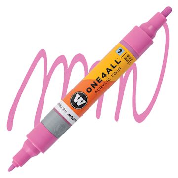 Open in modal - Molotow One4All Acrylic Twin Marker - Fuchsia Pink marker and swatch