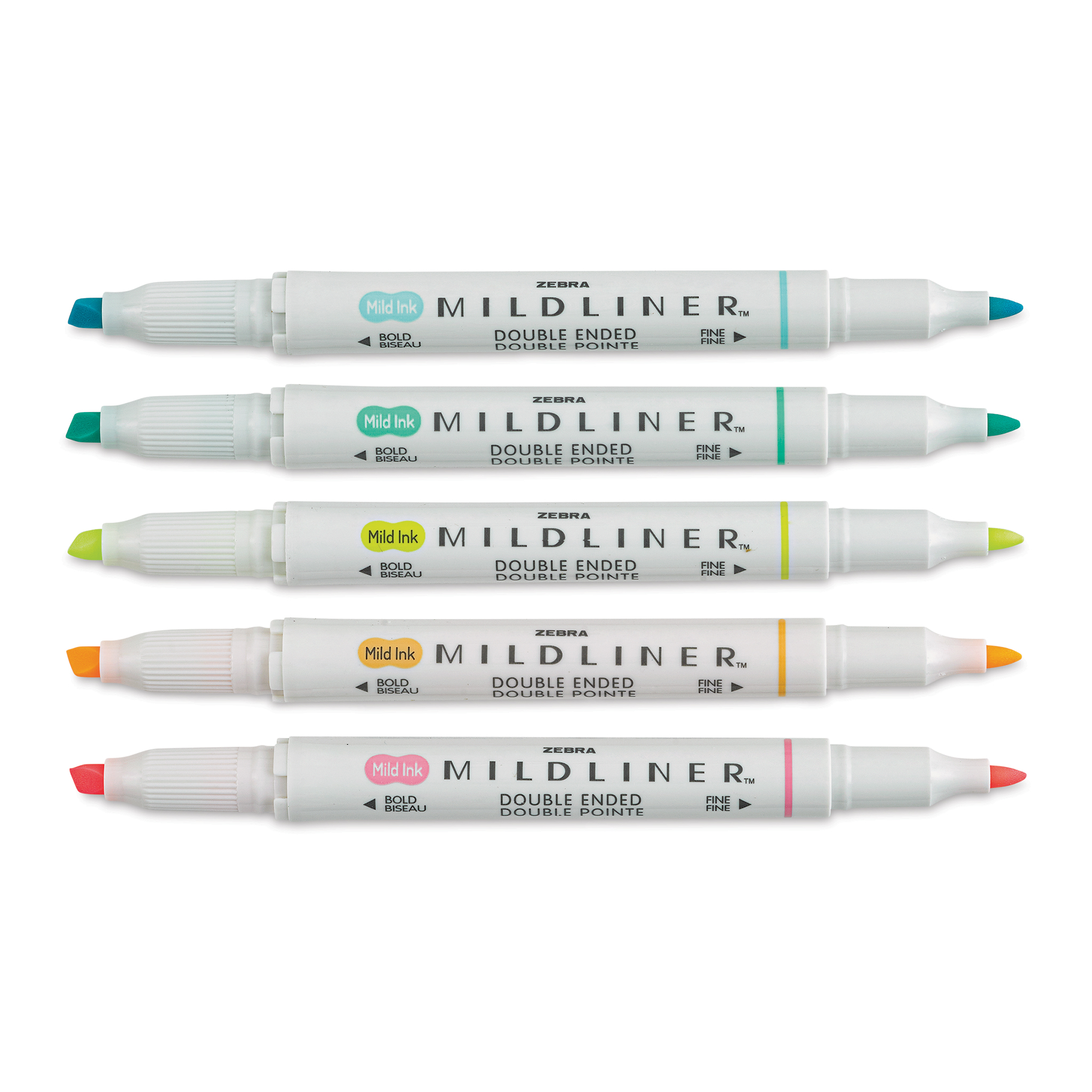 Zebra Mildliner Creative Marker - 5 Fluorescent Colors Set 