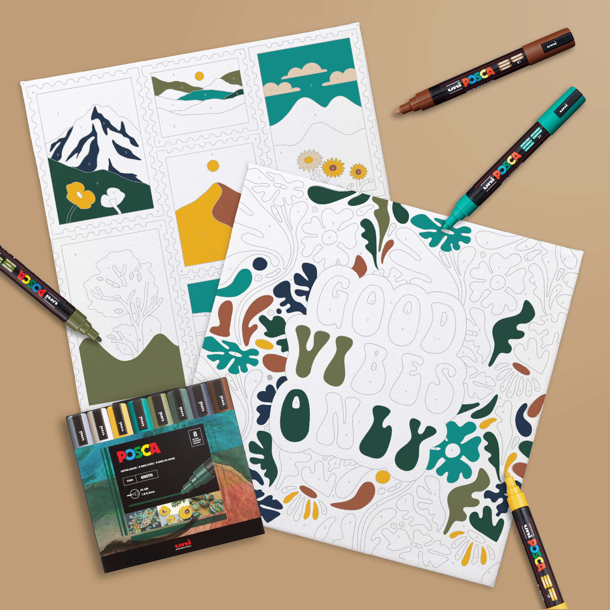Posca Paint By Number Kit - Boho Vibes | BLICK Art Materials