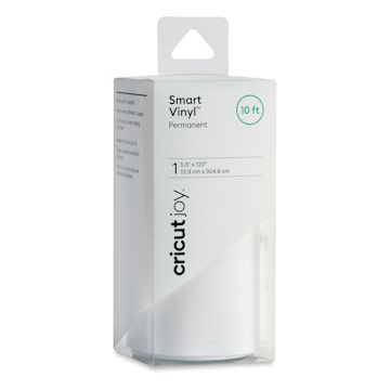 Open in modal - Cricut Joy Permanent Smart Vinyl - White, 5-1/2" x 10 ft, Roll (In packaging)