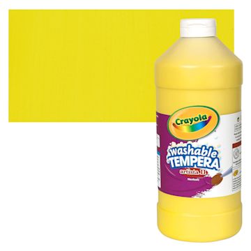 Open in modal - Crayola Artista II Liquid Washable Tempera - Yellow, 32 oz bottle and swatch