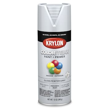 Open in modal - Krylon Colormaxx Spray Paint - Pewter Gray, Gloss, 12 oz