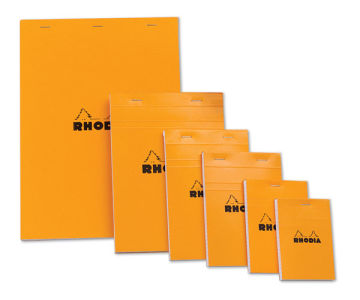 Rhodia Classic Top-Stapled Orange Cover Blank Paper Pad 8-1/4 x 11-3/4