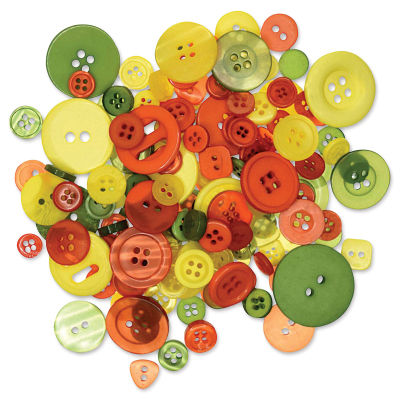 Fashion Dyed Buttons - Tropical, 2 oz