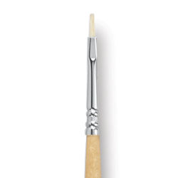 Escoda Clasico Chungking White Bristle Brush - Short Filbert, Long Handle, Size 1