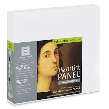 Open in modal - Ampersand Value Series Artist Panel - Smooth, 10" x 10", 1-1/2" Cradle