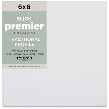 Open in modal - Blick Premier Stretched Cotton Canvas - Traditional Profile, Back-Stapled, 6" x 6", front