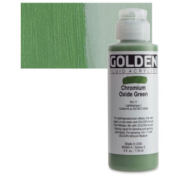 Golden Fluid Acrylics - Chromium Oxide Green, 4 oz bottle
