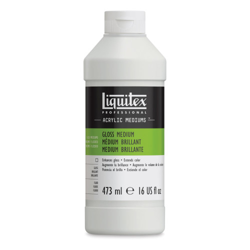 Liquitex Fluids Acrylic Medium -  Gloss, 16 oz bottle