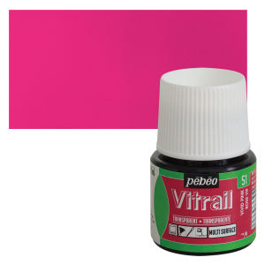 Pebeo Vitrail Paint - Vivid Pink, 45 ml bottle