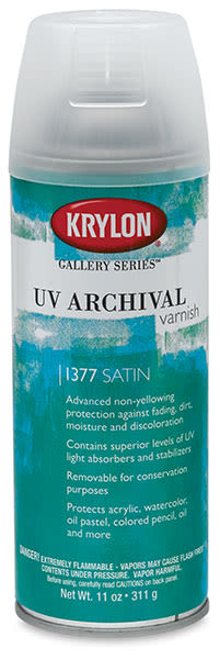 Krylon Gallery Series UV Archival Varnish - Front of Satin finish can shown