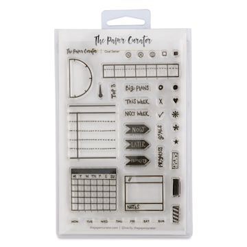 Open in modal - The Paper Curator Clear Stamp Set - Goal Setter, front of package