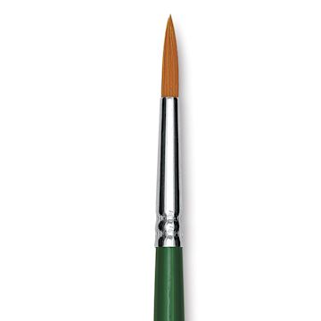 Open in modal - Blick Economy Golden Taklon Brush - Round, Long Handle, Size 4 close up
