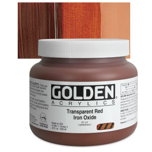 Golden Heavy Body Artist Acrylics - Transparent Red Iron Oxide, 32 oz Jar