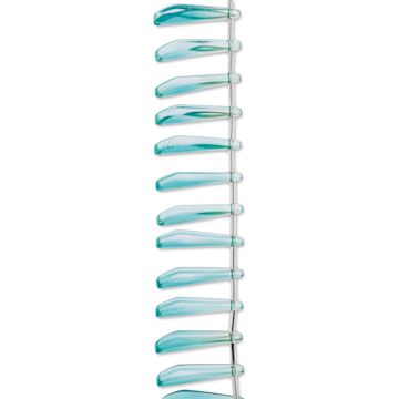 Open in modal - John Bead Crystal Lane DIY Glass Garden Bead Single Strand - Long Petals, Blue Green