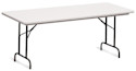 Correll Plastic Resin Folding Table - 30" x 72", Granite, Adjustable Height