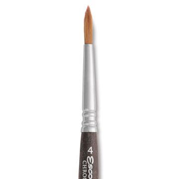 Open in modal - Escoda Chronos Synthetic Travel Brush - Round, Size 4, close-up of the brush