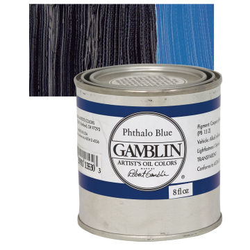 Gamblin Artist's Oil Color - Phthalo Blue, 8 oz Can