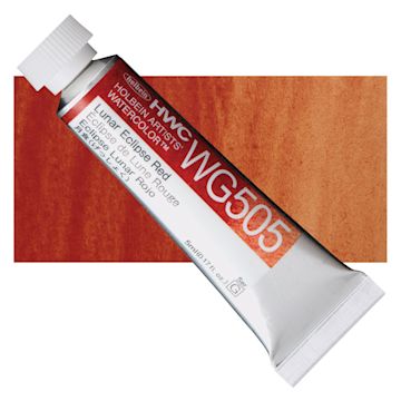 Open in modal - Holbein Artists' Watercolor - Lunar Eclipse Red, 5 ml tube and swatch