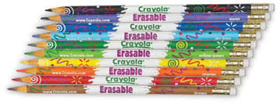 Crayola Erasable Colored Pencils - Set of 10 pencils shown horizontally
