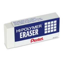 Pentel Hi-Polymer Erasers - Left Angled White Super XL size shown
