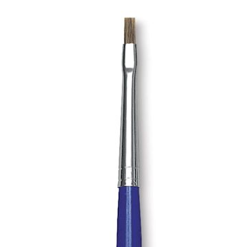 Open in modal - Blick Scholastic Ox Hair Brush - Bright, Long Handle, Size 2 close up