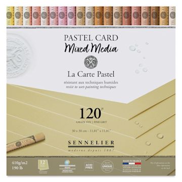Open in modal - Sennelier La Carte Pastel Card Mixed Media Pad - Naples Yellow, 12" x 12", front cover