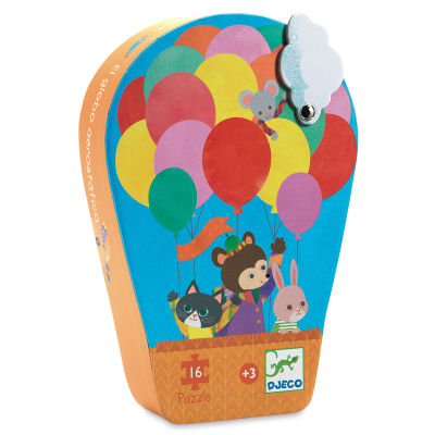 Djeco Mini Silhouette Puzzles- Hot Air Balloon box