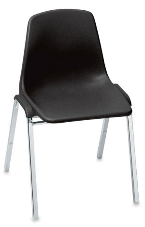 Polyshell Stacking Chair, Black