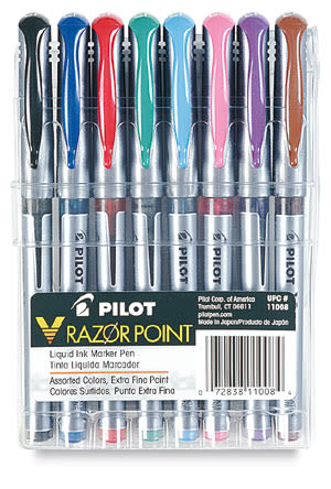 V Razor Point Liquid Ink Porous Point Pen, Stick, Extra-Fine 0.5 mm, Black  Ink, Gray/Smoke Barrel, Dozen - BOSS Office and Computer Products
