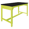 Diversified Spaces Fab-Lab Workbench - High Pressure Laminate Black Top, Lime Frame, 60" x 30"