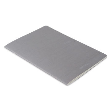Fabriano EcoQua Staplebound Notebook - Gray, 11.7" x 8.3", Blank (side view)