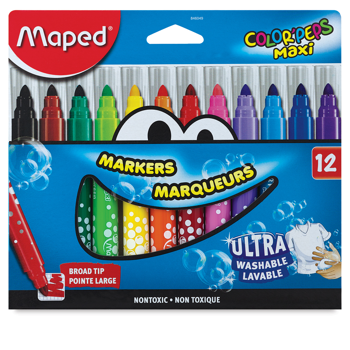 Lot de 18 feutres ultra lavables Color'Peps Long Life - MAPED - Drawin'Kids
