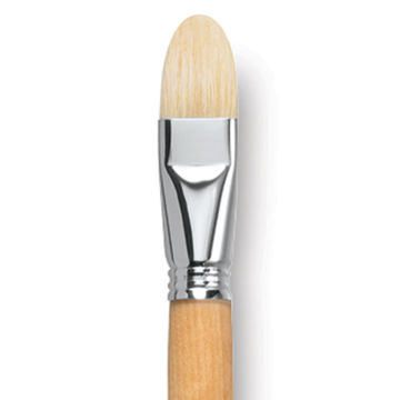 Escoda Clasico Chungking White Bristle Brush - Filbert, Extra Long Handle, Size 24