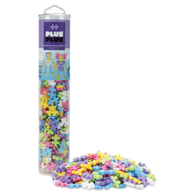 Plus-Plus Blocks - Set of 240, Pastel (tube packaging with puzzle pieces)