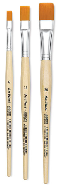 Da Vinci Junior Synthetic Bristle Brushes and Set - Flat, Set of 8