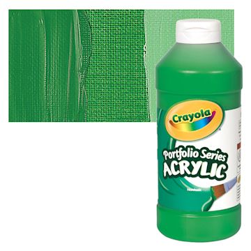 Open in modal - Crayola Portfolio Series Acrylic - Light Green, 16 oz bottle and swatch