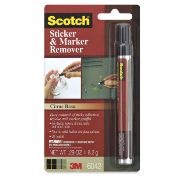 Scotch Sticker and Marker Remover Pen - Front of blister package of single Pen
