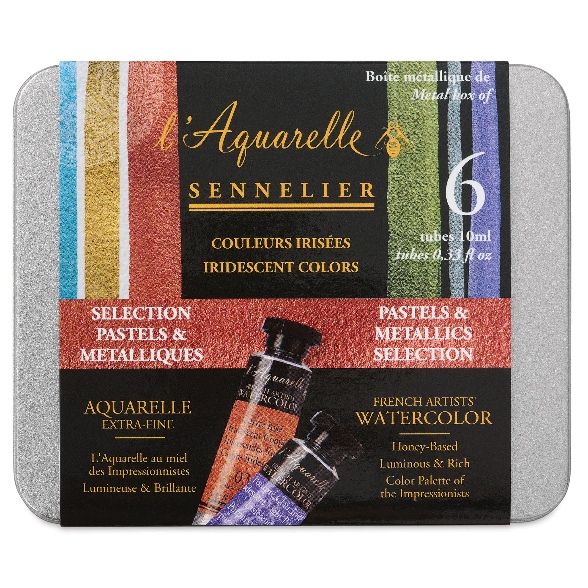 Sennelier L'Aquarelle Watercolor Metal Cast Iridescent 12 x 10ml Set