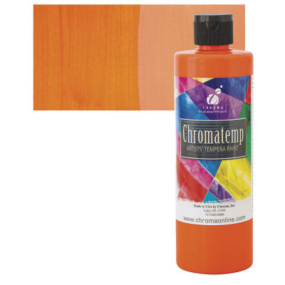 Chroma Chromatemp Artists' Tempera Paint - Fluorescent Orange, Pint