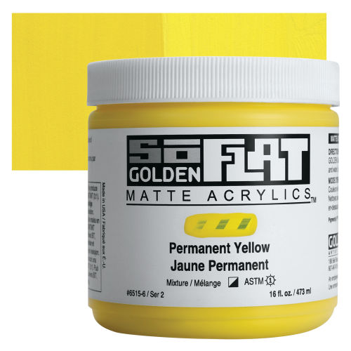 Golden SoFlat Matte Acrylic 2 oz Fluorescent Yellow