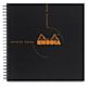 Rhodia Reverse Wirebound Notebook - Black, Graph, 8-1/4" x 8-1/4"